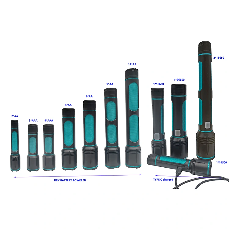 مصباح يدوي عالي الطاقة قابل لإعادة الشحن بقوة 1500 لومن
